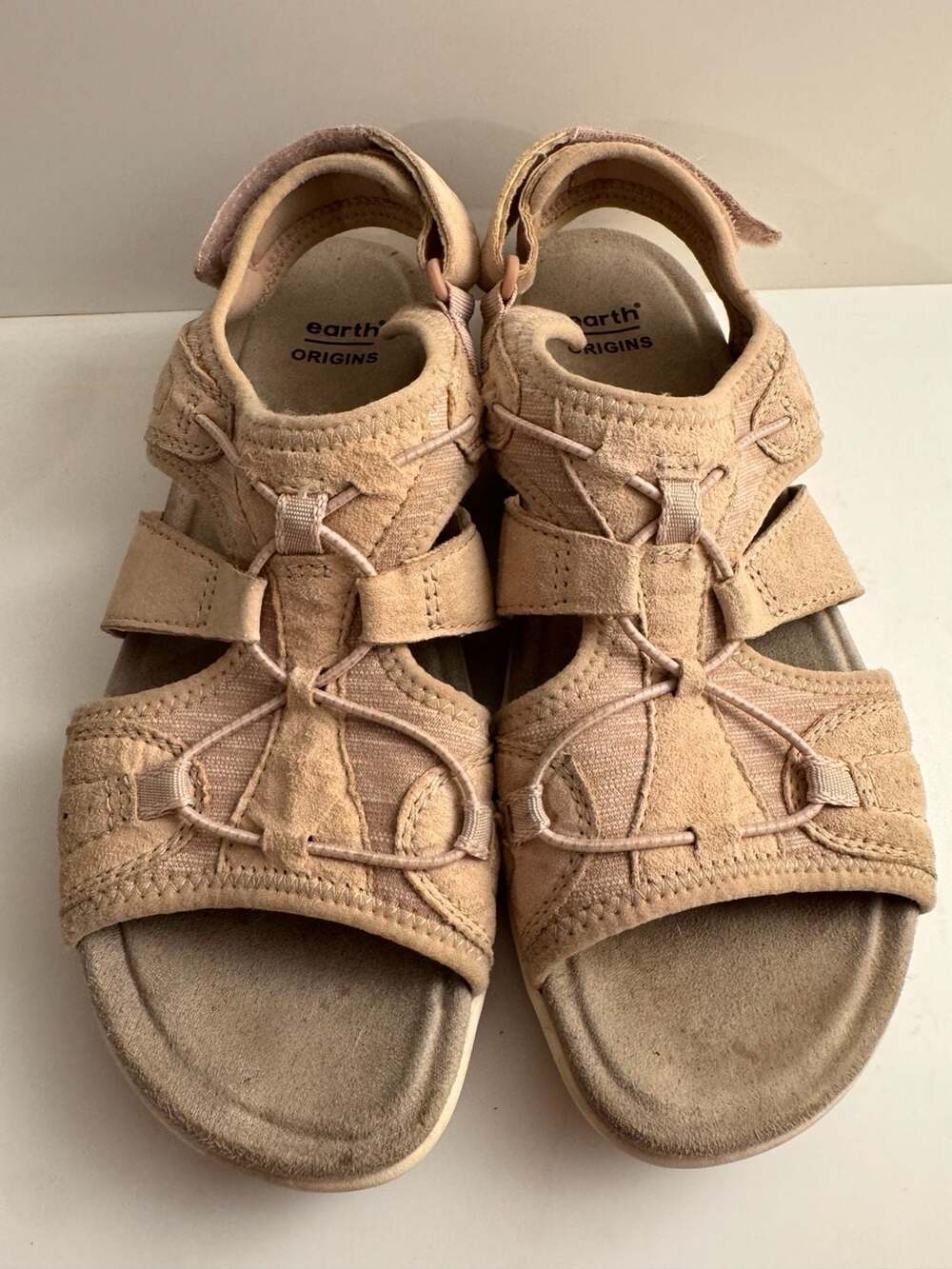 Earth Origins Sandals Pink Suede Walking Comfort 8.5M